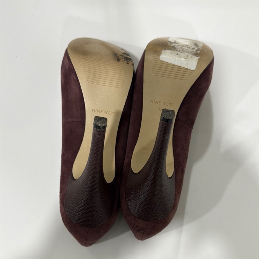 Nine West Women's Peep Toe Heels - Brown - Picture 5 of 7